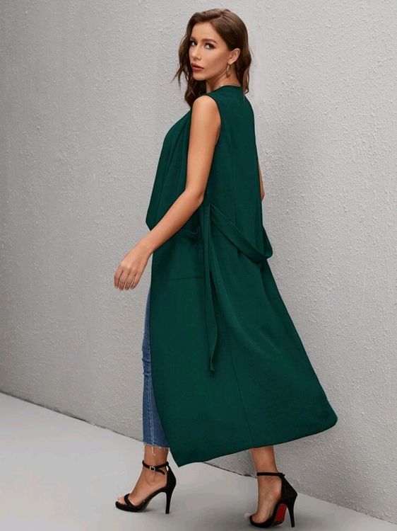 jaquette femme longue taille L vert sapin neuve Acheter sur Ricardo
