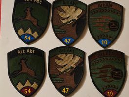Artillerie Abzeichen 6x Badges Divers neu Original Klett