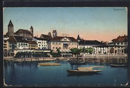 Rapperswil, Hafen mit Hotel du Lac und C