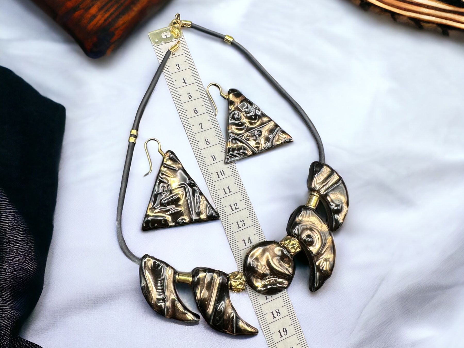 Catenine: Vintage Halskette und Ohrringe Set – Usato da Lamone venduto da LaCantinaMagica 5