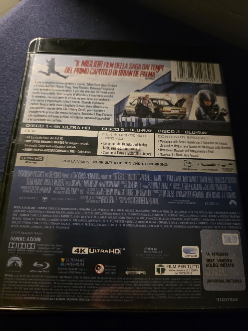 Tutti i DVDs: Mission Impossible : Fallout - 4K UltraHD + Blu-ray  – Usato da Ellikon a d Thur venduto da razzorblog 1