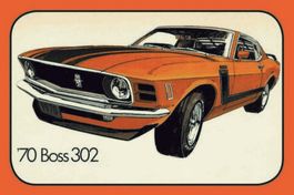 Blechschild-FORD MUSTANG BOSS 302-ROT