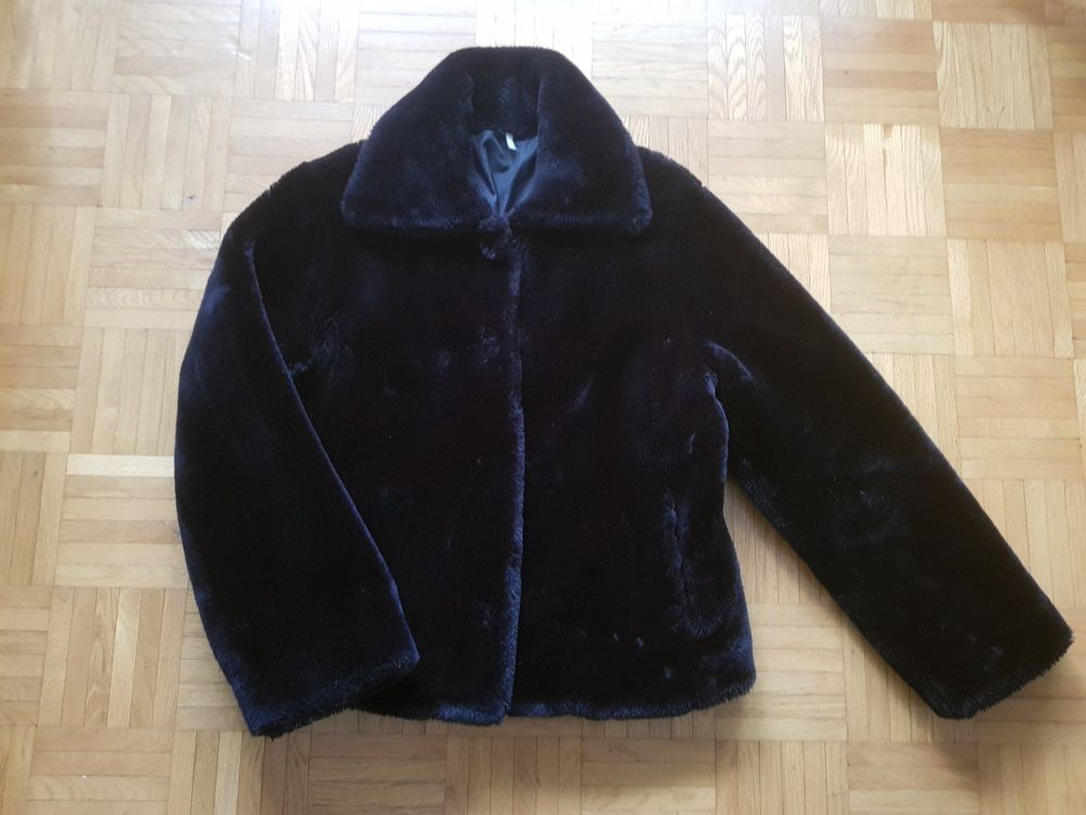 Duohropke Herren Pelzmantel Lang - Kunstpelz Winterjacke Warm Mit Fell-Revers