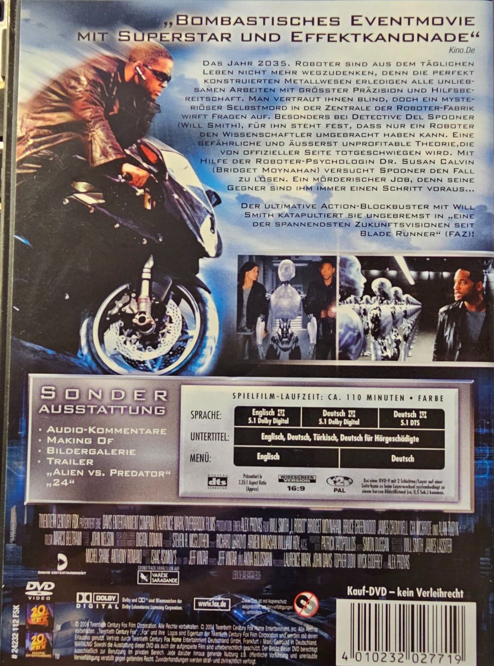 Alle DVDs: I, Robot – Gebraucht aus Wahlen b. Laufen von Cg10 1