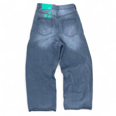 Scuffers Wideleg Jumbo Jeans with embroided stars | Grey