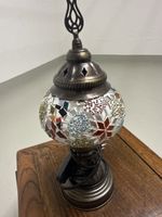 Orientalische Mosaik Tischlampe bunt Metall gebraucht