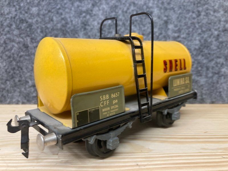 Buco Modellini di ferrovie: Buco Spur 0 Kesselwagen 8657 Shell gelb – Usato da Büsserach venduto da ModellbahnDepot 1