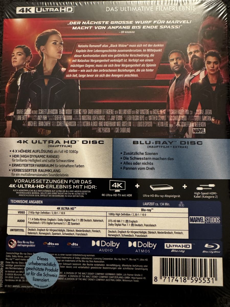 Alle DVDs: 4K Blu-Ray Film, Black Widow – Neu und originalverpackt aus Birsfelden von Samichlaus74 1