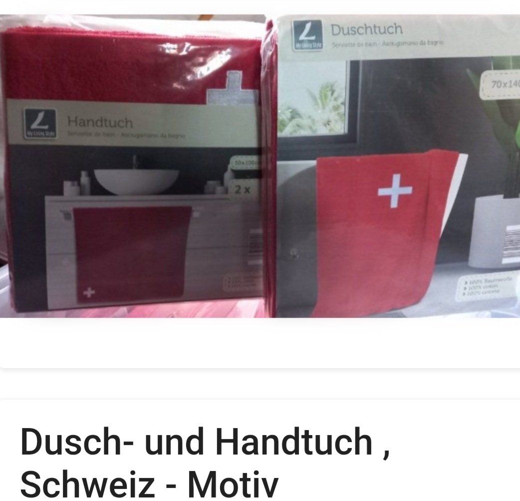 Teli da bagno: Duschtuch , Schweizmotiv – Nuovo e nell'imballaggio originale da Aefligen venduto da uwe_n2vk