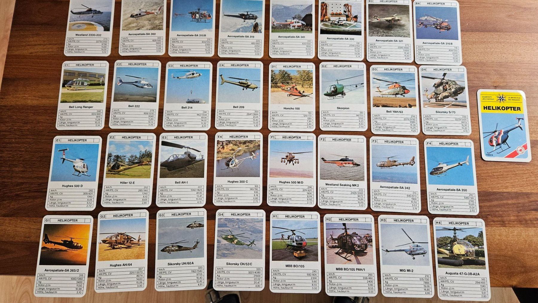Giochi: Hellikopter Quartett-Spiel, vollstaendig – Usato da Untervaz venduto da FullFlap777 1