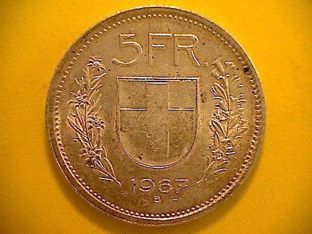 Alle Münzen: 5 Fr. 1967 – Gebraucht aus Buchs AG von Ged8