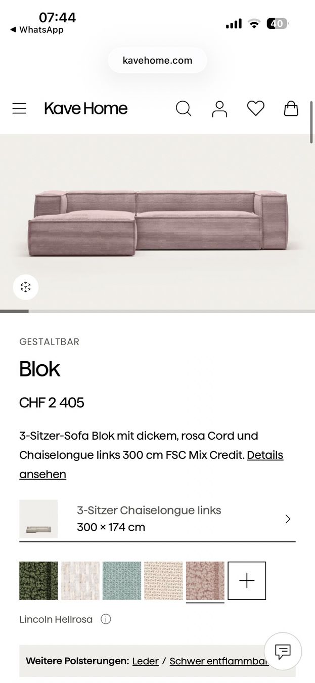Kave Home Sofas: Sofa Kave Blok – Gebraucht aus Zürich von tob_t7sn