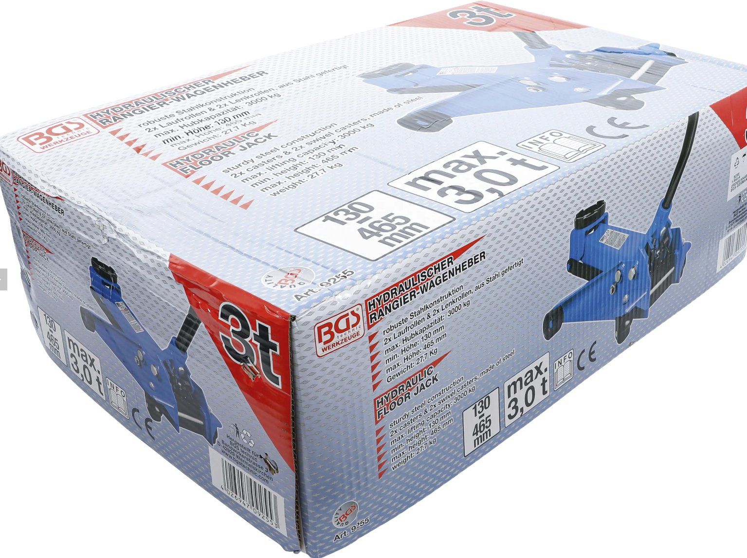 Piattaforme elevatrici & Crick: BGS Rangier Wagenheber hydraulisch 3 t – Nuovo e nell'imballaggio originale da Koppigen venduto da Bracher_Mail-House 4