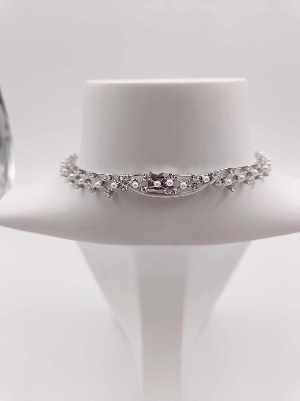 Catenine: PERLEN DIAMANT COLLIER IN 950 PLATIN – Usato da Luzern venduto da EdiGem 3