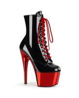 Pleaser Adore Schwarz Rot Plateau Stiefelette  gr 36 Neu