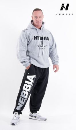 Nebbia Fitness Bodybuilding Kapuzen Pulli Hoodie Grau L NEU