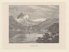 Arth   Zugersee   :   alter Stich auf  Karton aufgeklebt.
