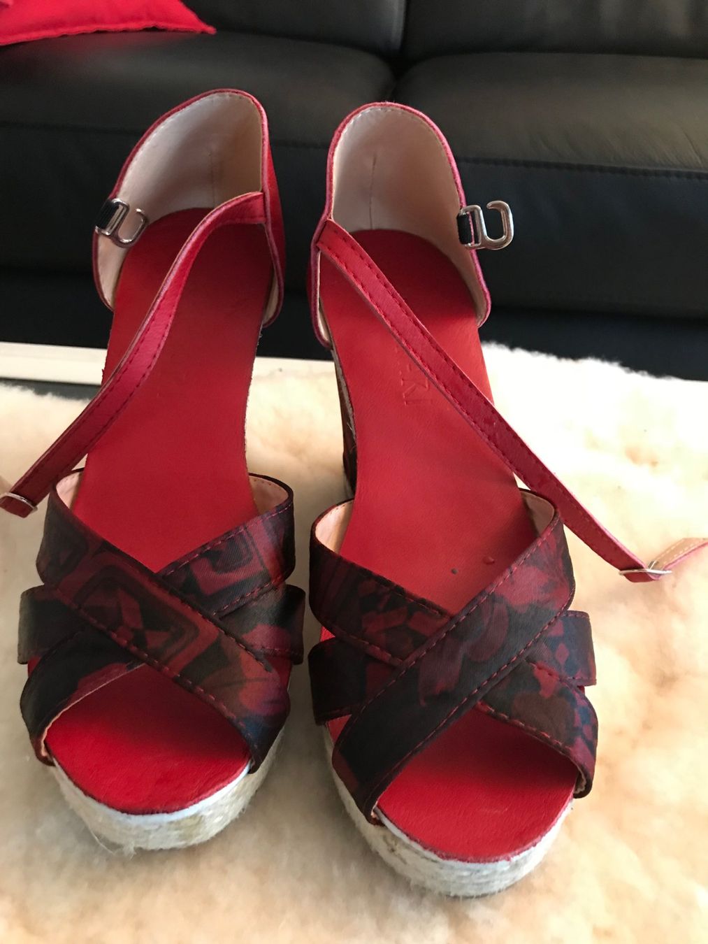 Scarpe da donna: Sandalen 37 Rot echtes Leder – Usato da Dübendorf venduto da Levintreyer 3