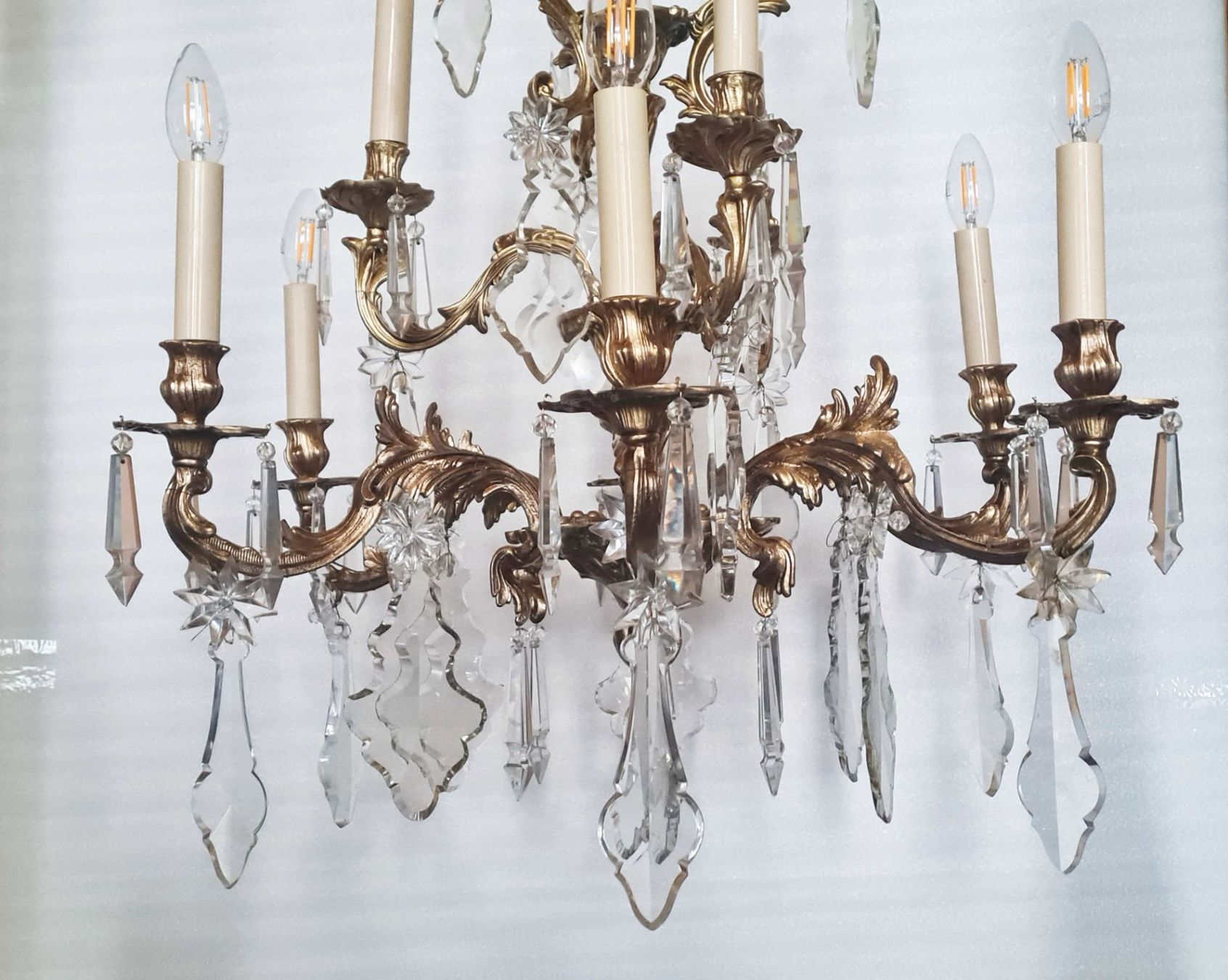 Kronleuchter & Deckenlampen: prächtiger antiker Kronleuchter, Korbform, Bronze, C59 – Gebraucht aus Gross Drewitz von Kronleuchter-online 5