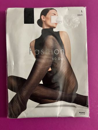 Strumpfhose Fashion Migros, Grösse L  (Längsstreifen)