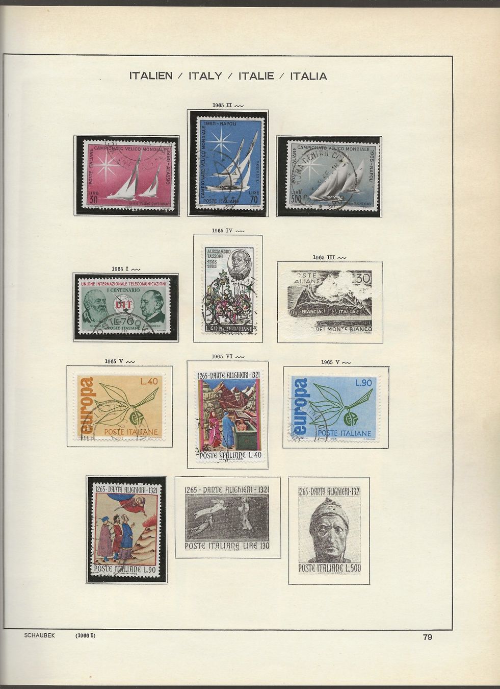 Alle Briefmarken: Marken Italien 1965 bis 1968 – Gebraucht aus Au ZH von xelagreb01 1