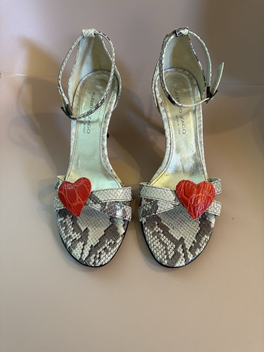 Scarpe da donna: Sandalen, Alberto Zago, Python/rot, Grösse 39 – Nuovo (secondo la descrizione) da Oberwil BL venduto da orsay 2