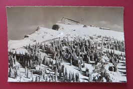 Ältere Ansichtskarte Rigi-Kulm Bahn, Schnee, gelaufen 1958