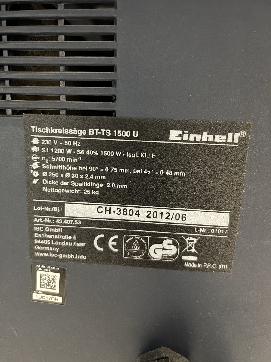 Einhell Seghe: Scie circulaire Einhell BT-TS 1500 U occasion, parfaite pour – Nuovo (secondo la descrizione) da Poliez-Pittet venduto da Spounce 5