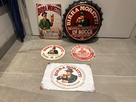 BIRRA MORETTI Vintage Retro Blechtafel 5 Stück ! Ab 10.- CHF
