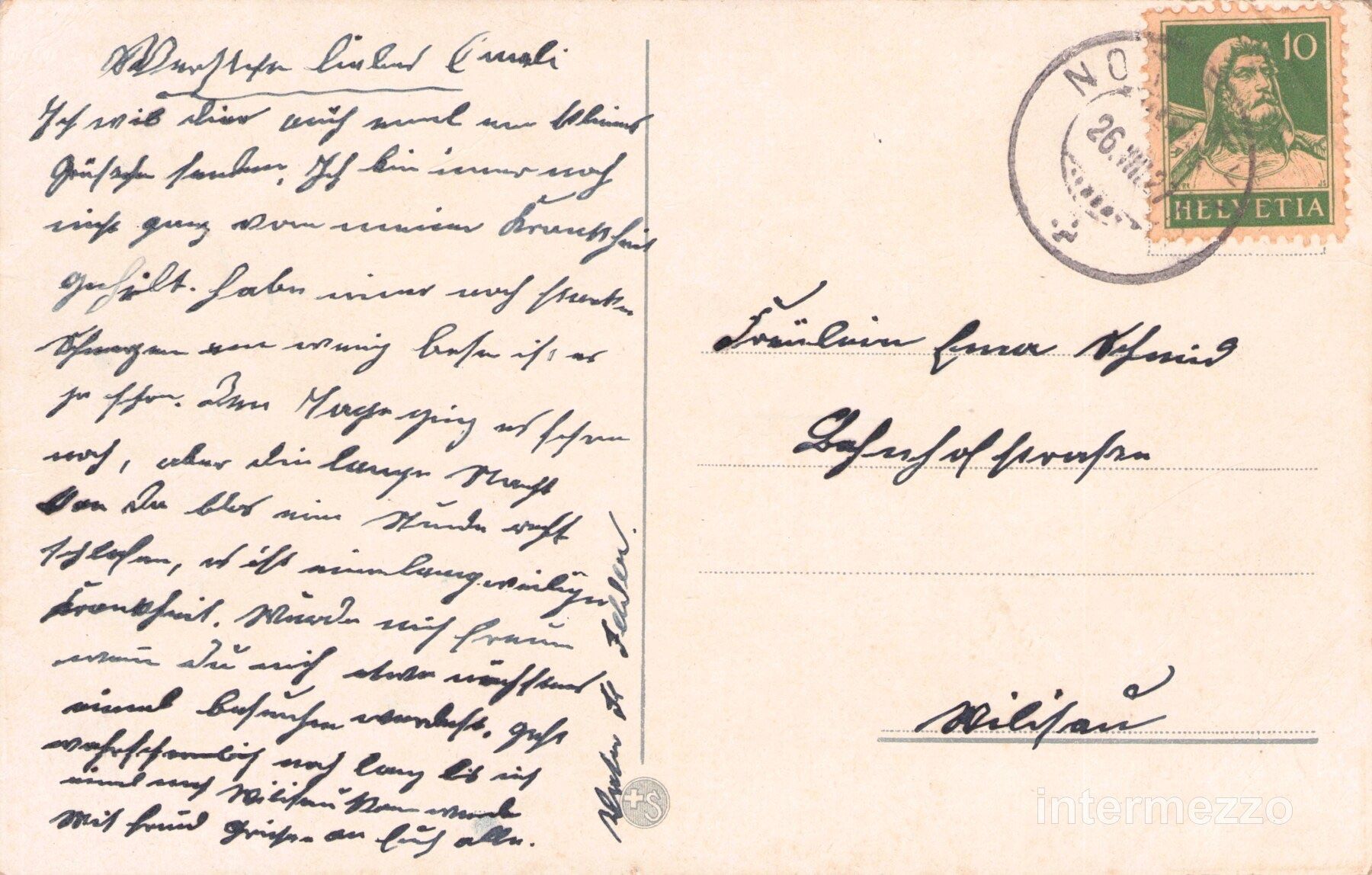 Cartoline postali: Nottwil LU // 1927 Gesamtansicht – Usato da Basel venduto da intermezzo12 1