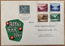 FDC Pro Patria 1956 ET BERN illustriert mit P2, SBK 125 Fr.