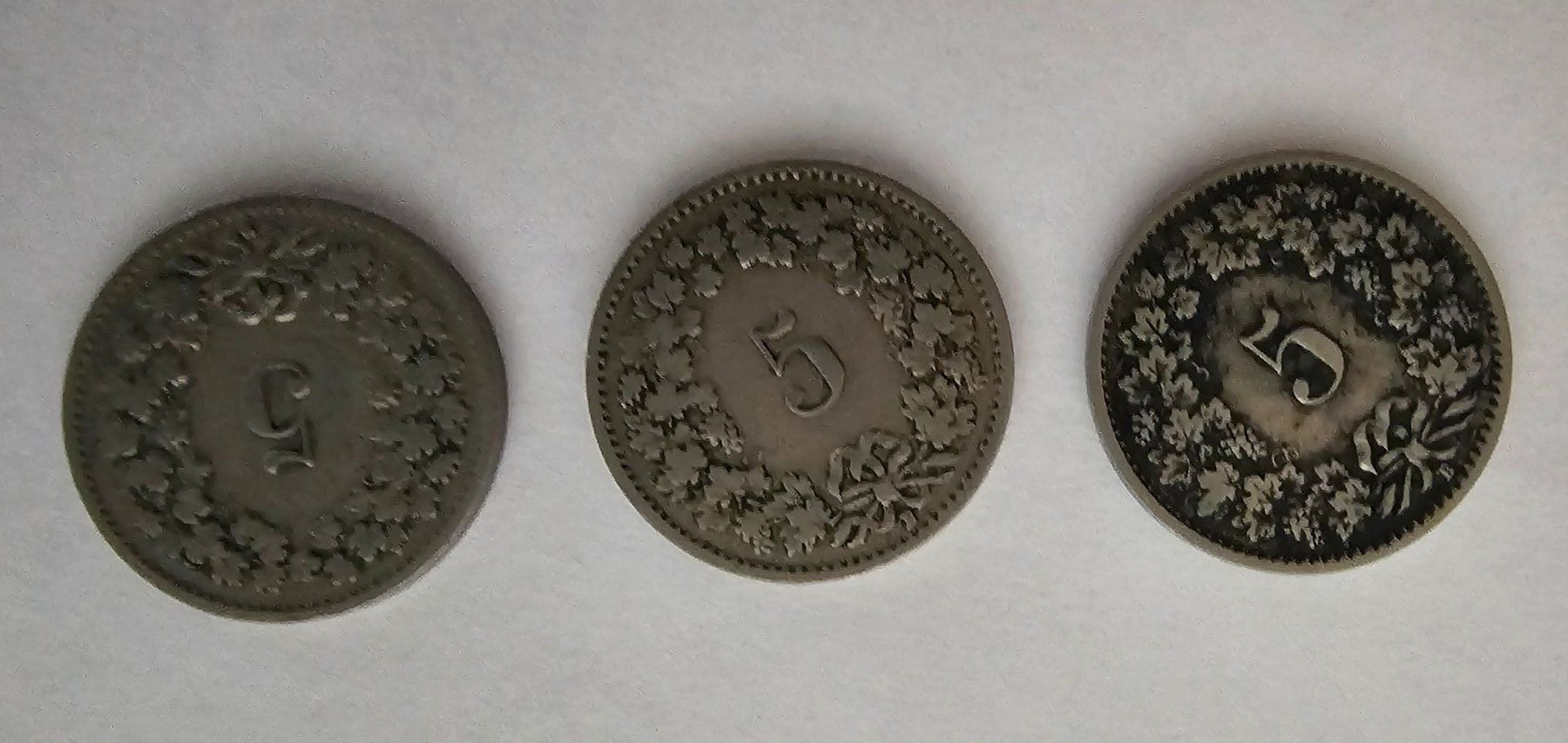 Toutes les monnaies: 3 Pièces 5 CTS 1919 – D'occasion à Cortaillod par Titus130 1