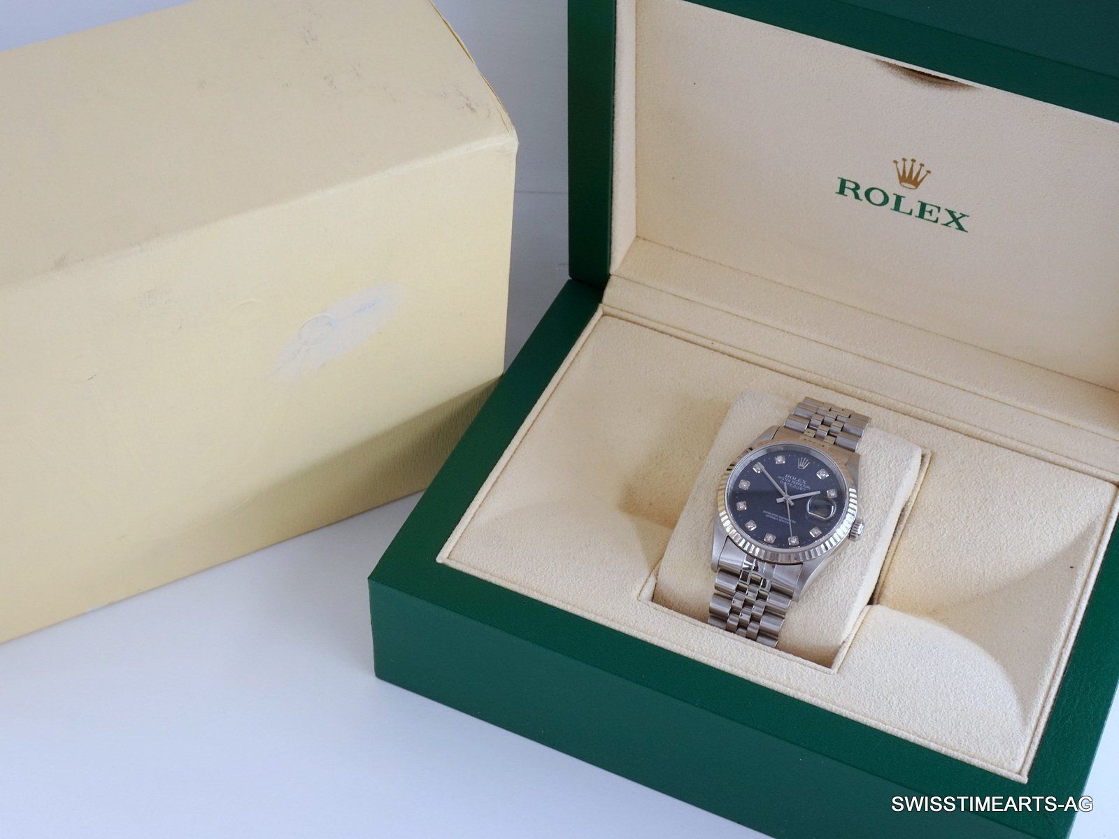 Rolex Orologi: ROLEX DATEJUST CHRONOMETER BLUE 16234 AUTOMATIK 36MM 2000 – Usato da Zürich venduto da SWISSTIMEARTS-AG 9