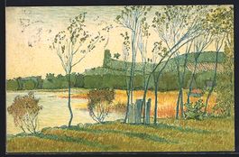 Feldbach, Abenddämmerung am See, 1924