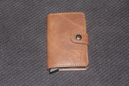 Braun RFID Block Braun Leder Karten etui