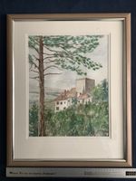 Aquarell Gemälde Schloss Weinfelden vor 1982