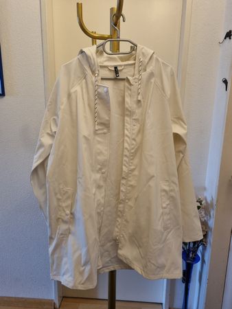 Regenjacke Chicoree weiss mit Kapuze Grösse XL neu