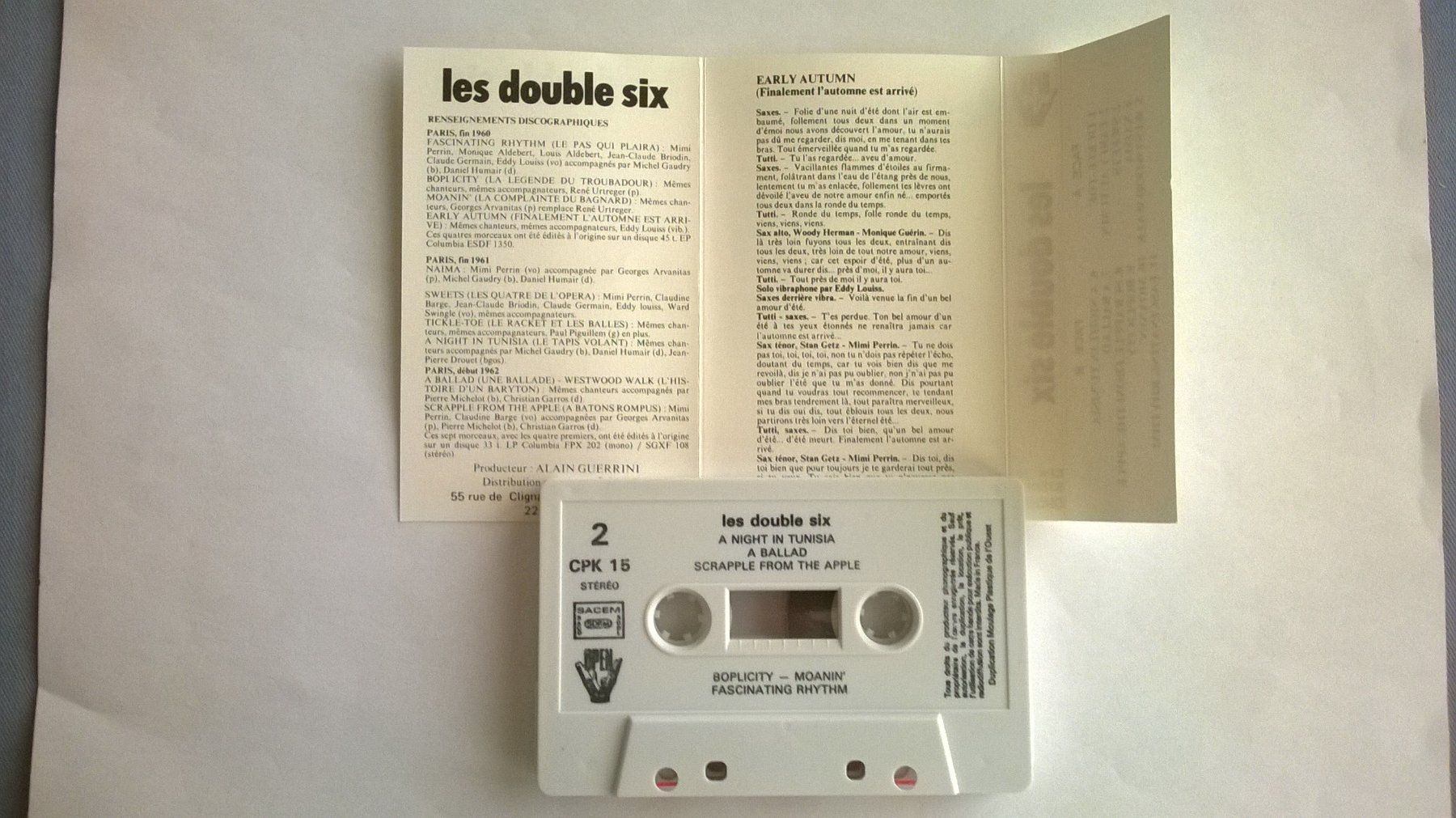 Musicassette: Cassette audio jazz Les Doubles Six – Usato da Fontainemelon venduto da cathare67 2