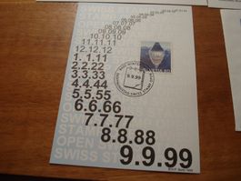 Maximumkarte 9.9.99, Winterthur Swiss Stamp Open