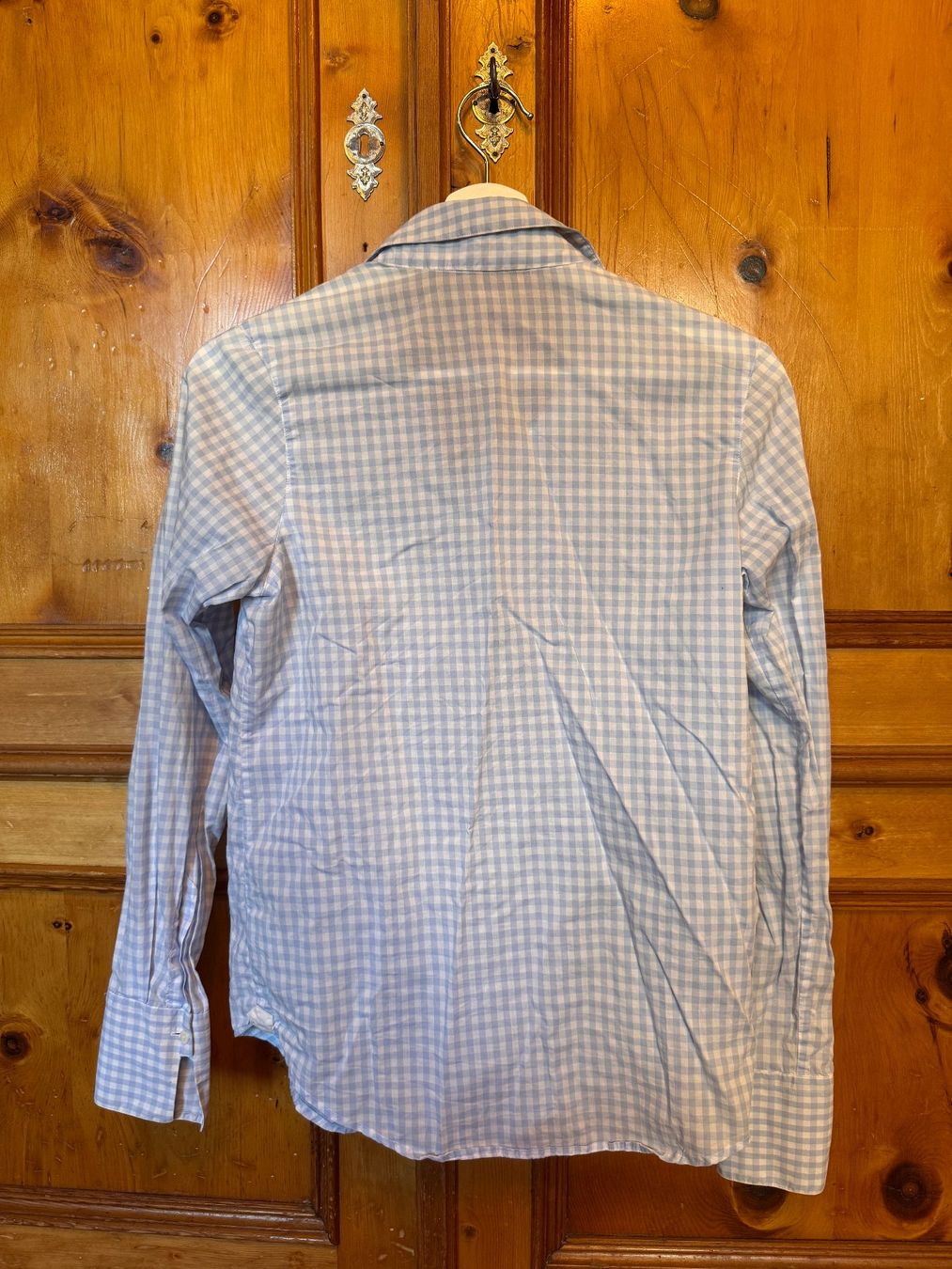 Camicette: BRULI Bluse, Gr. 36, hellblau weiss kariert, Swiss Made – Usato da Zürich venduto da 411osmanbey 4
