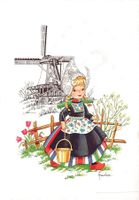 Niederländische Tracht, Kitschkarte um 1950