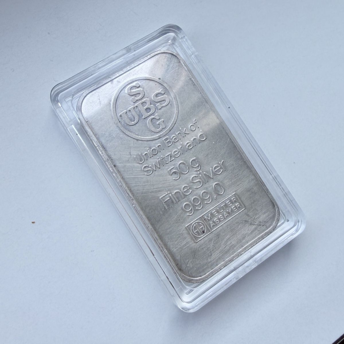 Edelmetalle: Silberbarren 50g 999.0 – Gebraucht aus Zürich von watch_trader