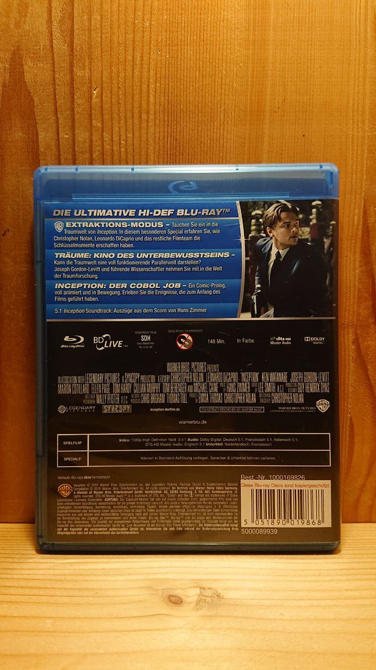 Tutti i DVDs: INCEPTION Blu-Ray mit Leonardo DiCaprio – Usato da Wilderswil venduto da Exebub 1