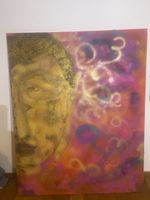 Grosses Buddha Bild, Leinwand, 150x120cm, Wanddeko Herbst