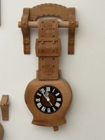 Holz Uhr Wanduhr Kuhglocke Stil Handgeschnitzt Top!