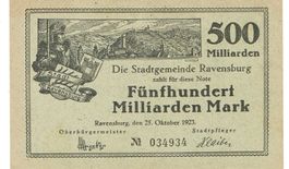 Ravensburg 500 Mrd Mark 25.10.1923 VZ+-VZ++
