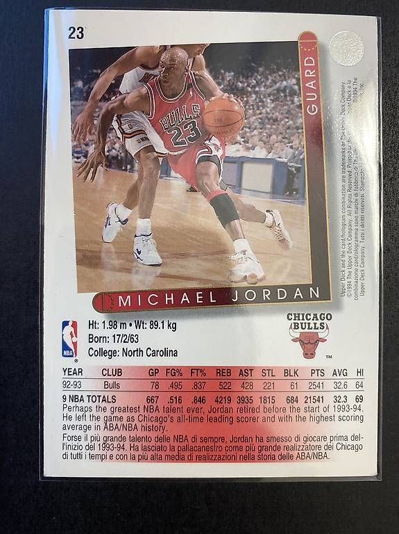 Nba Carte collezionabili: 1993 Upper Deck - NBA - #23 Michael Jordan card – Nuovo (secondo la descrizione) da Savosa venduto da Misch-M13 1