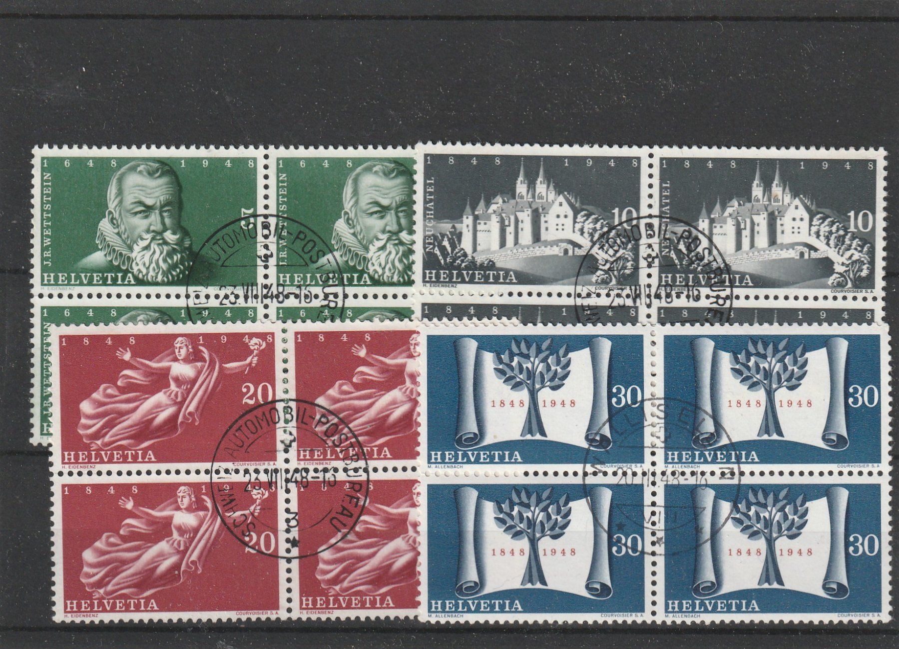 Alle Briefmarken: Viererblöcke Zu. Nr. 281 - 284 – Gebraucht aus Rorschacherberg von fratovi2
