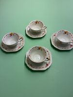 4 Tassen BAVARIA Elfenbein Porzellen