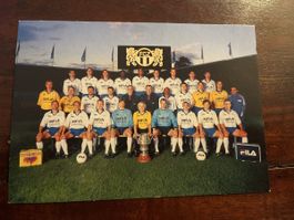FC Zürich FCZ Vintage Mannschaftskarte Autogrammkarte 01/02